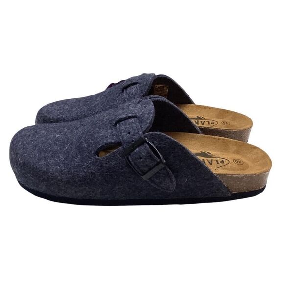 Plakton Clogs Women 9 40 Blue Blogg Felted Wool Cork Slip On Soft Footbed NEW - Picture 6 of 8